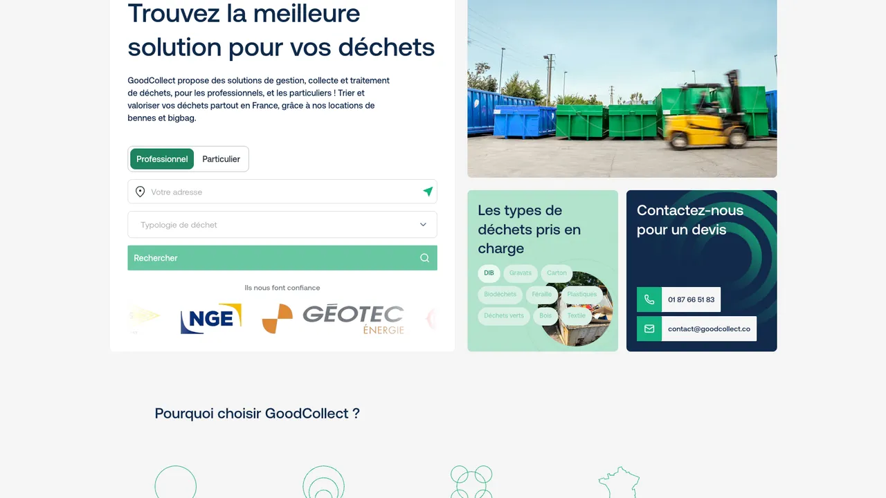 Plateforme GoodCollect - gestion des dechets professionnels