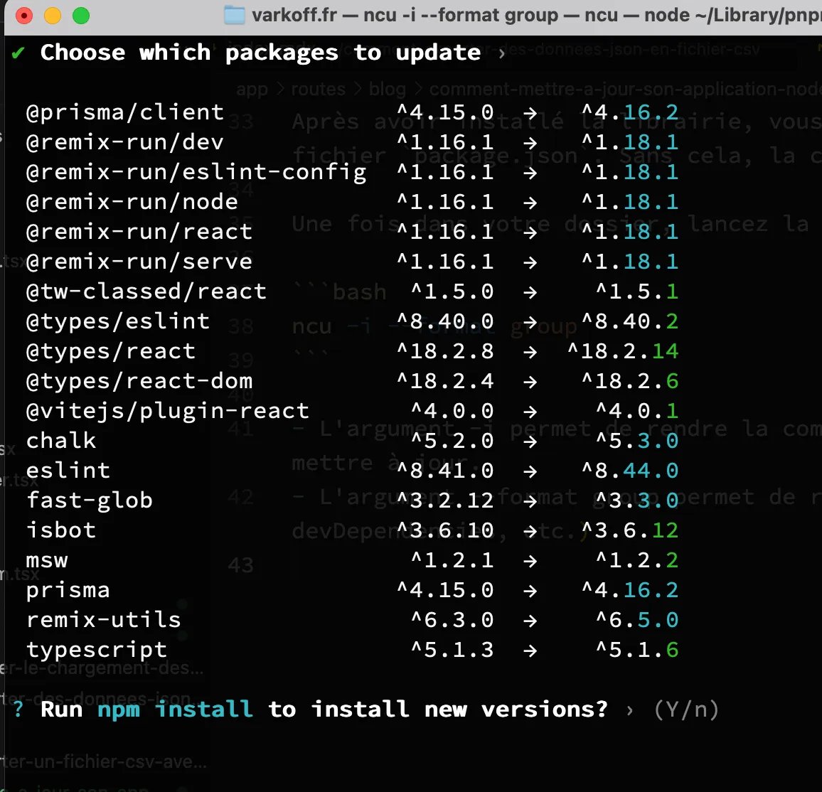 Comment mettre à jour son application nodeJS facilement avec NPM Check Updates ?