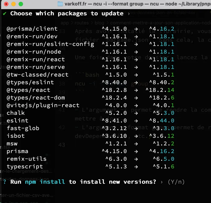 Comment mettre à jour son application nodeJS facilement avec NPM Check Updates ?