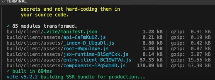 Le build de notre application a réussi