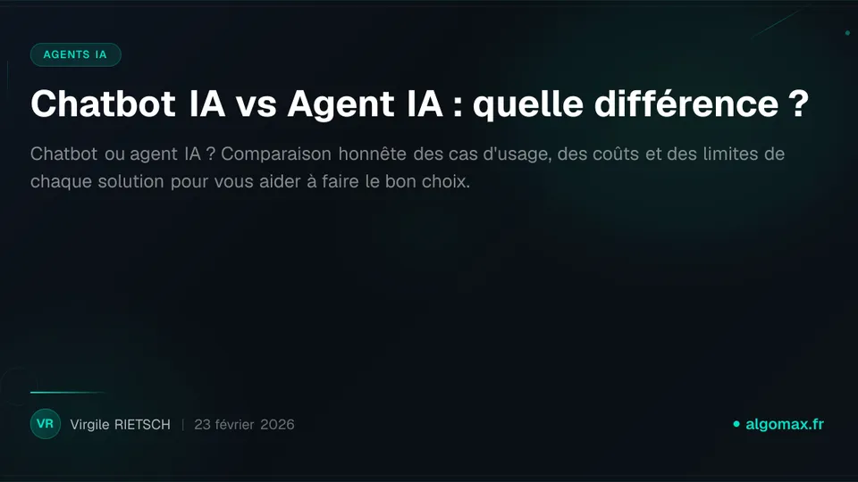 Chatbot IA vs Agent IA : quelle différence ?