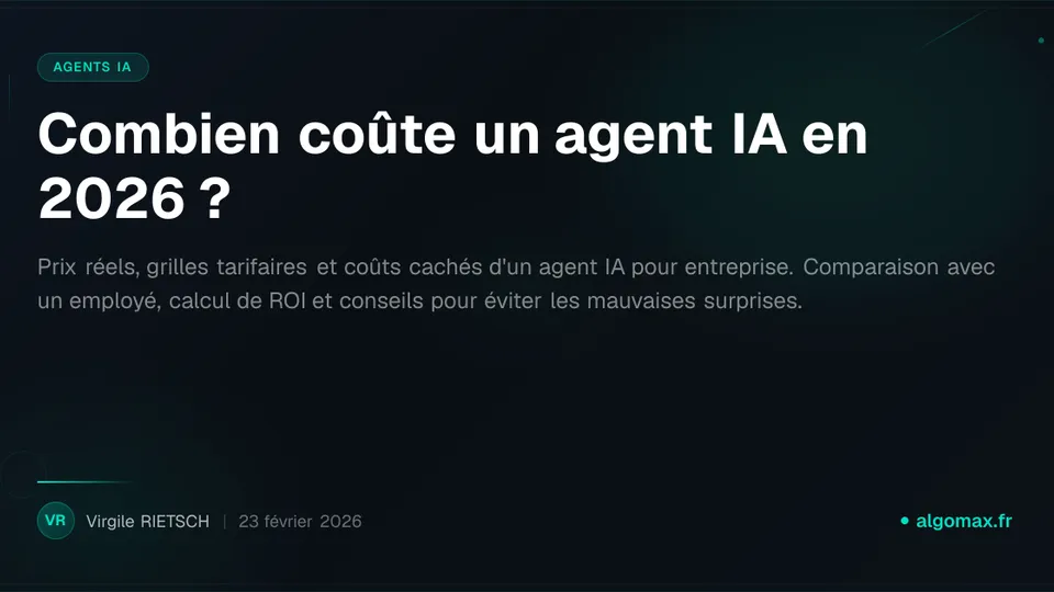 Combien coûte un agent IA en 2026 ?