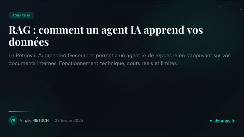 RAG : comment un agent IA apprend vos données