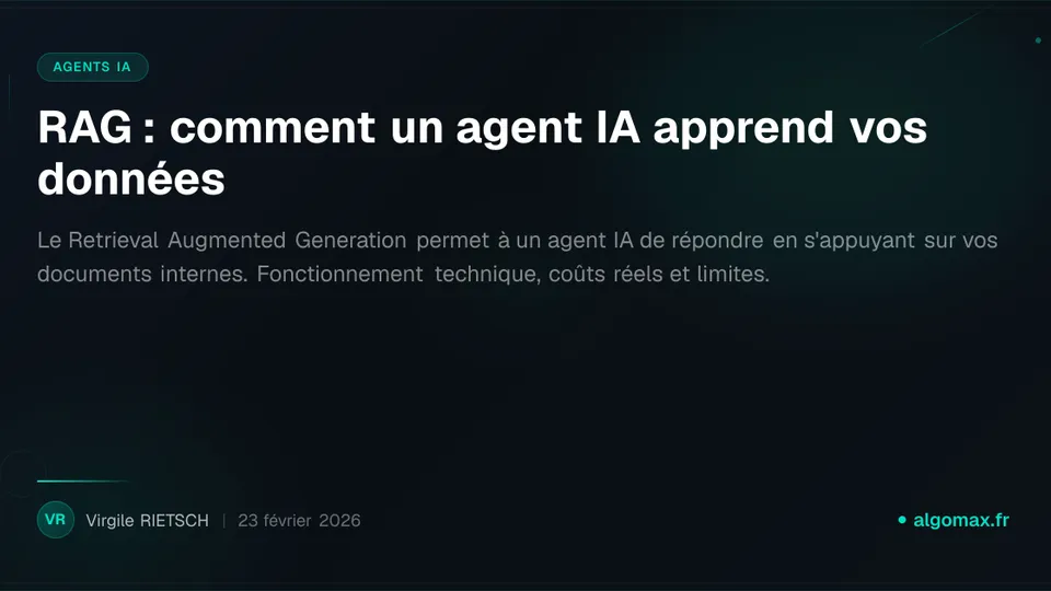 RAG : comment un agent IA apprend vos données