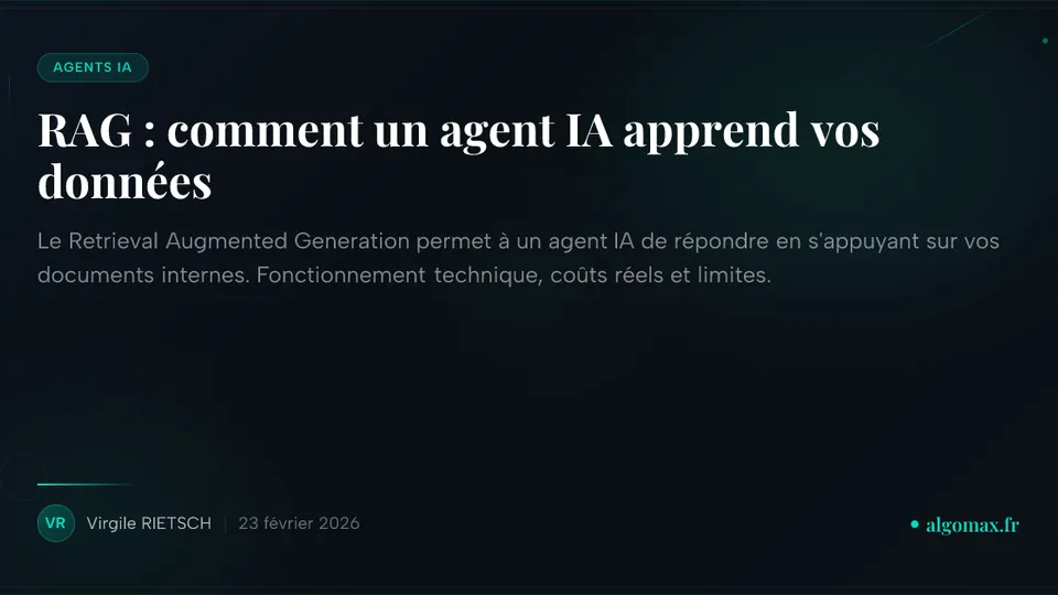 RAG : comment un agent IA apprend vos données