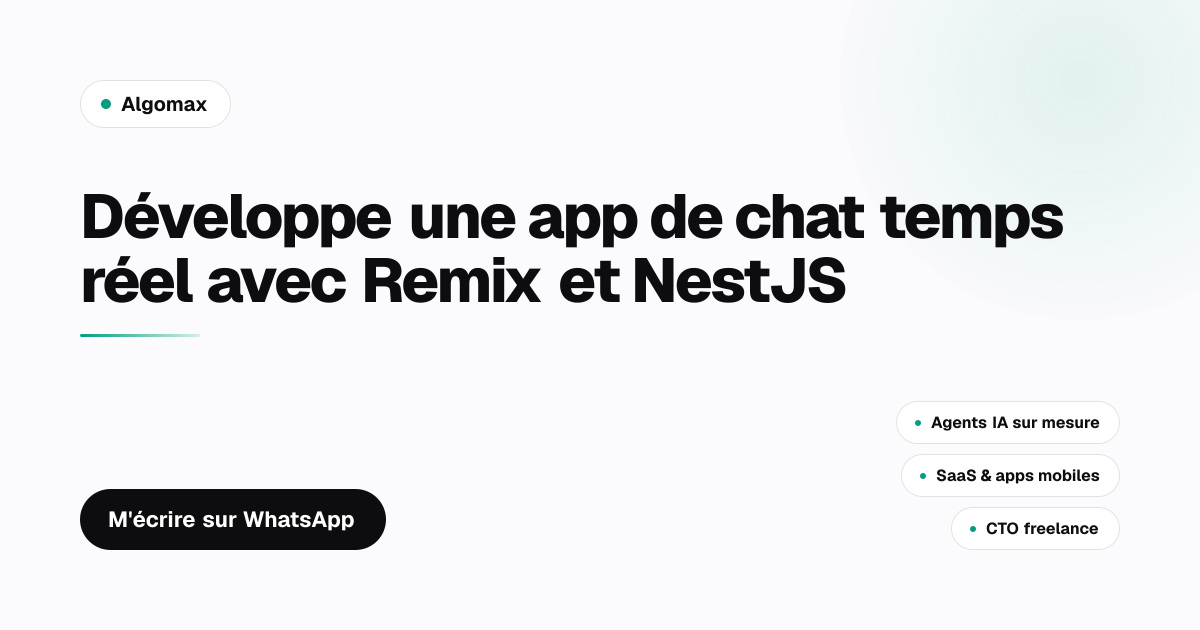Développe une app de chat temps réel avec Remix et NestJS