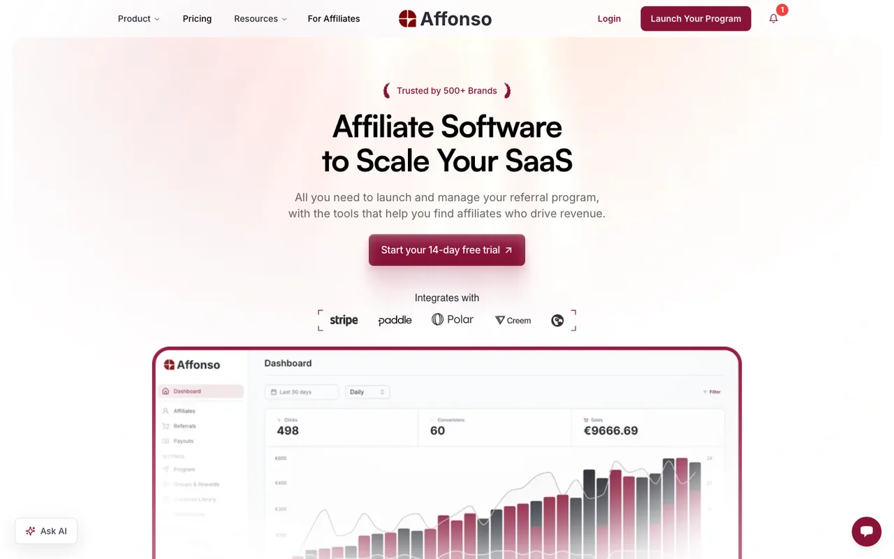 Aperçu du site officiel — Affonso