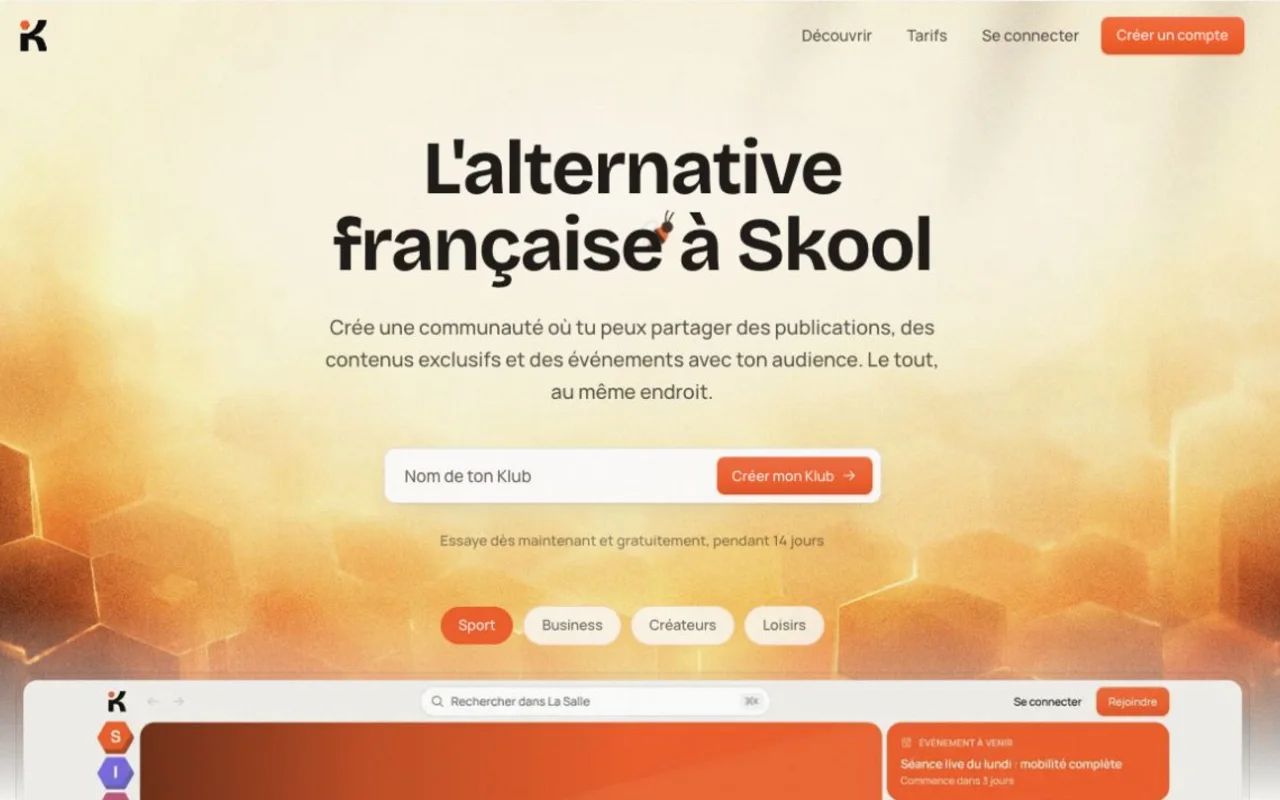 Aperçu du site officiel — Klubizz