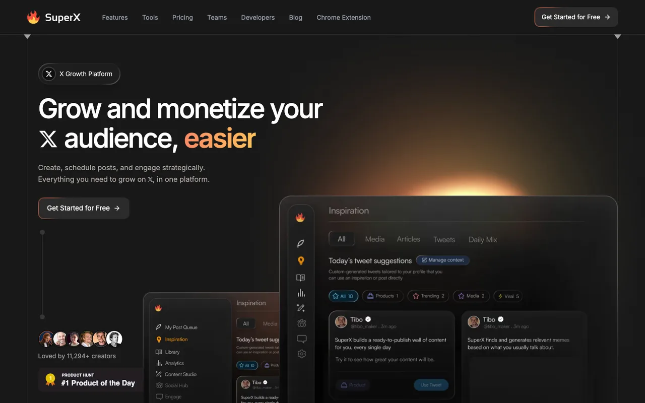Aperçu du site officiel — SuperX