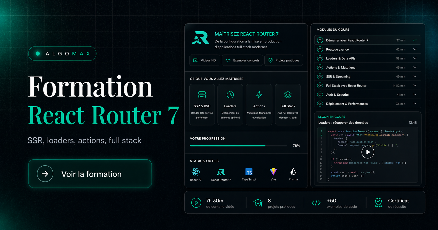 Formation React Router 7 : SSR, loaders, full-stack