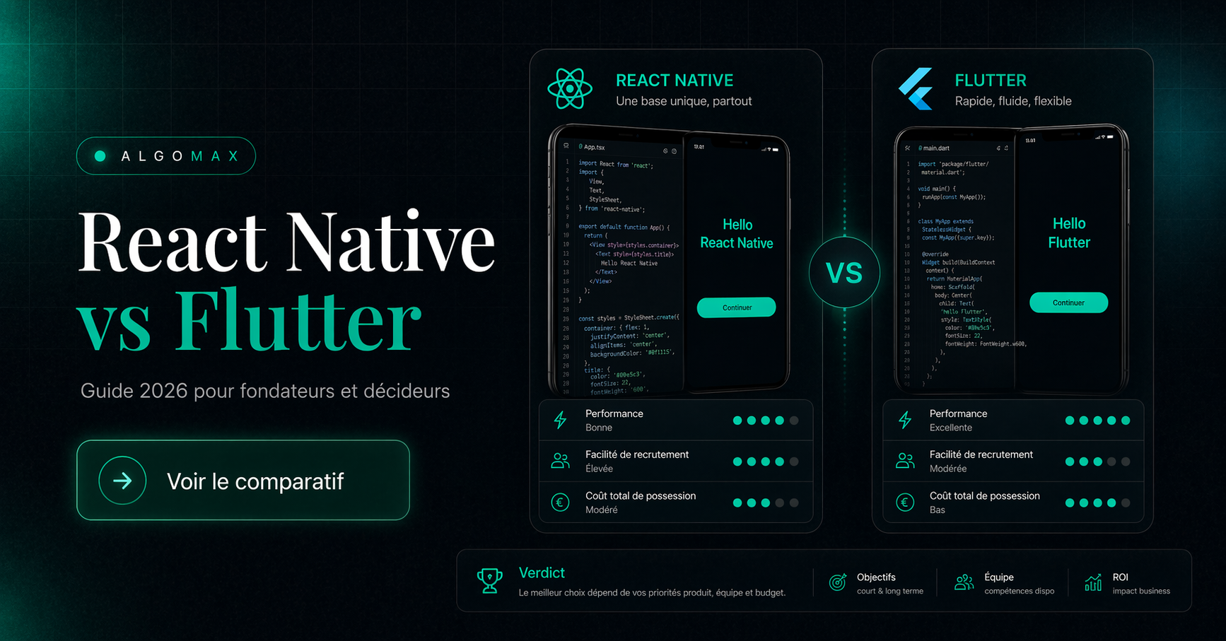 React Native vs Flutter en 2026 : que choisir pour son app